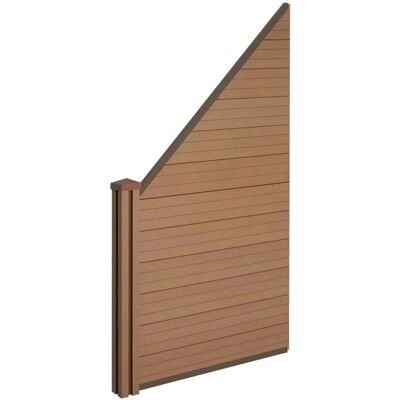 MCW WPC-Sichtschutz Savoie Windschutz Zaun WPC-Pfosten - Erweiterungselement Schräg Links 0,98m Teak MCW WPC-Sichtschutz Savoie Windschutz Zaun WPC-Pfosten - Erweiterungselement Schräg Links 0,98m Teak