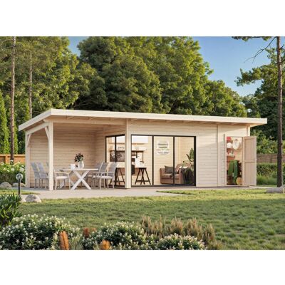 Palmako Holz-Gartenhaus Andrea Slide Pultdach Unbehandelt 833 cm x 300 cm Palmako Holz-Gartenhaus Andrea Slide Pultdach Unbehandelt 833 cm x 300 cm