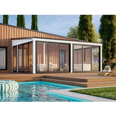 Palmako Holz-Gartenhaus Lumi Slide Pultdach Lackiert 582 cm x 420 cm 23,3 m² Palmako Holz-Gartenhaus Lumi Slide Pultdach Lackiert 582 cm x 420 cm 23,3 m²