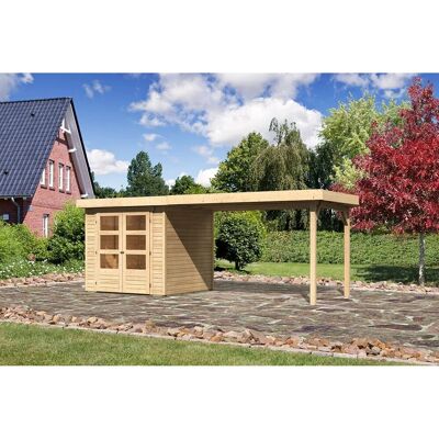 KARIBU Askola 2 - Gartenhaus - Flachdach - Beige KARIBU Askola 2 - Gartenhaus - Flachdach - Beige