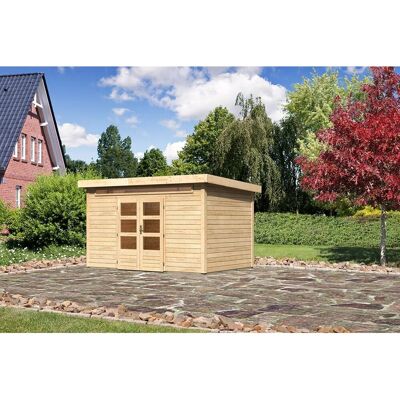 Karibu Holz-Gartenhaus Kumla 7 Natur Pultdach Unbehandelt 360 cm x 240 cm Karibu Holz-Gartenhaus Kumla 7 Natur Pultdach Unbehandelt 360 cm x 240 cm