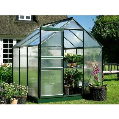 Halls Gewächshaus 6x6 - Grün, Polycarbonat, Klassischer Satteldach - Gewächshaus Halls Gewächshaus 6x6 - Grün, Polycarbonat, Klassischer Satteldach - Gewächshaus