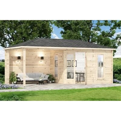 Alpholz Liwa Gartenhaus - Walmdach, Terrasse, Doppeltür Alpholz Liwa Gartenhaus - Walmdach, Terrasse, Doppeltür