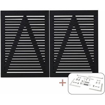 Plus Holz Doppeltor Osaka Nadelholz Schwarz 200 cm x 136 cm Plus Holz Doppeltor Osaka Nadelholz Schwarz 200 cm x 136 cm