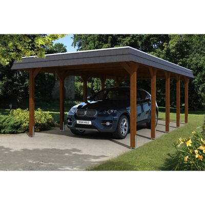 SKANHOLZ Spreewald Carport - Flachdach, Braun, 396x741cm SKANHOLZ Spreewald Carport - Flachdach, Braun, 396x741cm