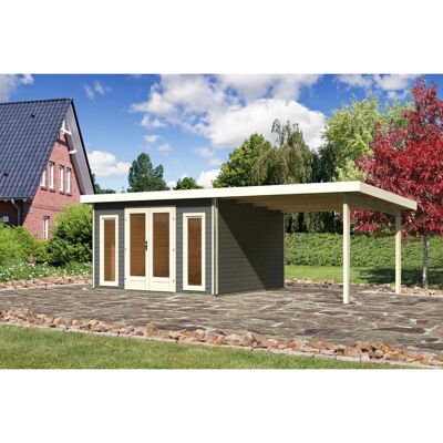 Karibu Holz-Gartenhaus Norrköping Terragrau Pultdach Lackiert 365 cm x 305 cm Karibu Holz-Gartenhaus Norrköping Terragrau Pultdach Lackiert 365 cm x 305 cm