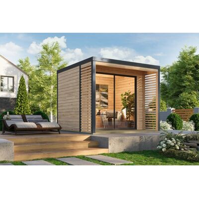 Karibu Gartenhaus Flavio A Natur-Anthrazit Karibu Gartenhaus Flavio A Natur-Anthrazit