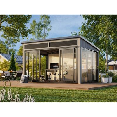 Palmako Holz-Gartenhaus Saga Slide Plus Pultdach Lackiert 420 cm x 297 cm Palmako Holz-Gartenhaus Saga Slide Plus Pultdach Lackiert 420 cm x 297 cm