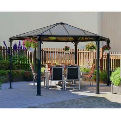 Palram - Canopia Monaco 4.5 x 3.9 GartenPavillon Anthrazit inkl. LED Set Palram - Canopia Monaco 4.5 x 3.9 GartenPavillon Anthrazit inkl. LED Set