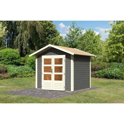 Karibu Holz-Gartenhaus Tyka Terragrau Satteldach Lackiert 240 cm x 200 cm Karibu Holz-Gartenhaus Tyka Terragrau Satteldach Lackiert 240 cm x 200 cm