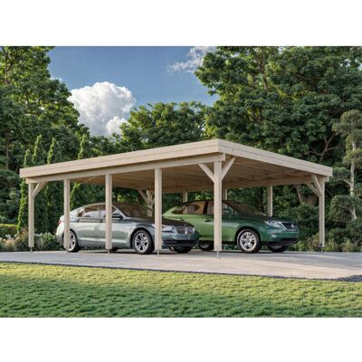 Palmako Carport Karl 555 x 732 cm Lackiert Dunkelgrau FSC® Palmako Carport Karl 555 x 732 cm Lackiert Dunkelgrau FSC®