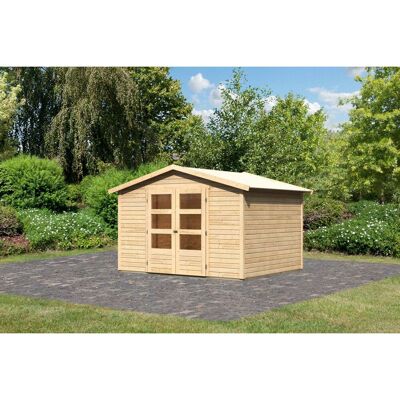 Karibu Holz-Gartenhaus Aesch Natur Satteldach Unbehandelt 242 cm x 242 cm Karibu Holz-Gartenhaus Aesch Natur Satteldach Unbehandelt 242 cm x 242 cm