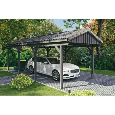 SKANHOLZ Fichtelberg Carport - 317x808cm, grau, mit Dachlattung SKANHOLZ Fichtelberg Carport - 317x808cm, grau, mit Dachlattung