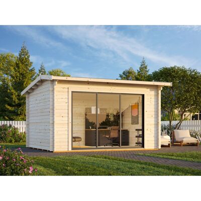 Palmako Gartenhaus Ines Slide Plus 390 x 300 cm Lackiert Hellgrau-Anthrazit FSC® Palmako Gartenhaus Ines Slide Plus 390 x 300 cm Lackiert Hellgrau-Anthrazit FSC®