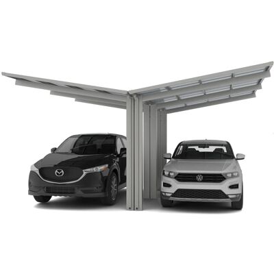 XIMAX Doppelcarport »Linea«, Typ 110, Außenmaß BxT: 547,6 x 495,4 cm, edelstahlfarben - silberfarben - Carport XIMAX Doppelcarport »Linea«, Typ 110, Außenmaß BxT: 547,6 x 495,4 cm, edelstahlfarben - silberfarben - Carport