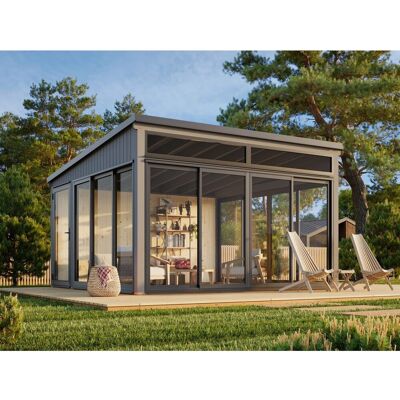 Palmako Holz-Gartenhaus Saga Slide Plus Pultdach Lackiert 420 cm x 420 cm Palmako Holz-Gartenhaus Saga Slide Plus Pultdach Lackiert 420 cm x 420 cm