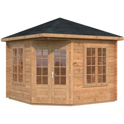 PALMAKO Melanie Gartenpavillon - Holz, 9,9m², Braun, Doppelverglasung PALMAKO Melanie Gartenpavillon - Holz, 9,9m², Braun, Doppelverglasung