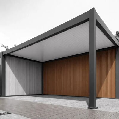 Weide WPC Wand für Carport, 5,3 Meter, 28 mm dick mit Verstärkungsstange Weide WPC Wand für Carport, 5,3 Meter, 28 mm dick mit Verstärkungsstange
