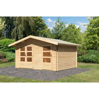 Karibu Holz-Gartenhaus Normes Natur Satteldach Unbehandelt 402 cm x 312 cm Karibu Holz-Gartenhaus Normes Natur Satteldach Unbehandelt 402 cm x 312 cm