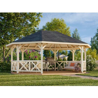 Palmako Betty Gartenzelt - 20x15 ft, Natur, Achteckig - Gartenpavillon Palmako Betty Gartenzelt - 20x15 ft, Natur, Achteckig - Gartenpavillon