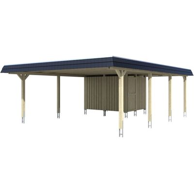 SKANHOLZ Carport Wendland mit Abstellraum - Flachdach, 630x879 cm SKANHOLZ Carport Wendland mit Abstellraum - Flachdach, 630x879 cm