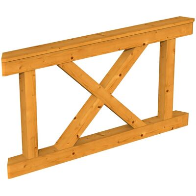 Skan Holz Holzgeländer mit Andreaskreuzen - 150x84cm - Außen Skan Holz Holzgeländer mit Andreaskreuzen - 150x84cm - Außen