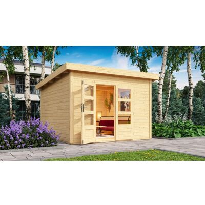 Karibu Holz-Gartenhaus Karlskoga 3 Natur Pultdach Unbehandelt 305 cm x 305 cm Karibu Holz-Gartenhaus Karlskoga 3 Natur Pultdach Unbehandelt 305 cm x 305 cm
