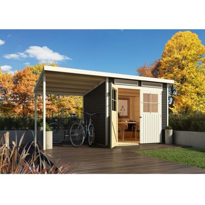 Karibu Holz-Gartenhaus Genf 4 Terragrau BxT:426 x 213 cm Karibu Holz-Gartenhaus Genf 4 Terragrau BxT:426 x 213 cm
