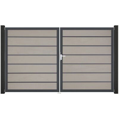 GroJa Grande Steckzaun Tor Premium DIN Rechts DB Bi-Color Sand GroJa Grande Steckzaun Tor Premium DIN Rechts DB Bi-Color Sand