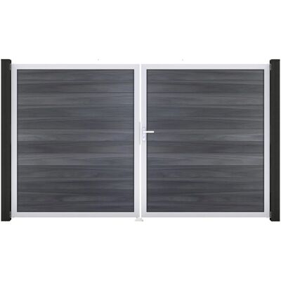 GroJa Solid Steckzaun Tor DIN Rechts EV1 Steingrau co-extrudiert GroJa Solid Steckzaun Tor DIN Rechts EV1 Steingrau co-extrudiert