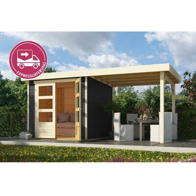 Karibu Express Gartenhaus Speedy A Set Terragrau 433 cm x 217 cm mit Anbaudach Karibu Express Gartenhaus Speedy A Set Terragrau 433 cm x 217 cm mit Anbaudach