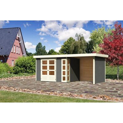 Karibu Holz-Gartenhaus Sölve Terragrau Flachdach Lackiert 298 cm x 213 cm Karibu Holz-Gartenhaus Sölve Terragrau Flachdach Lackiert 298 cm x 213 cm