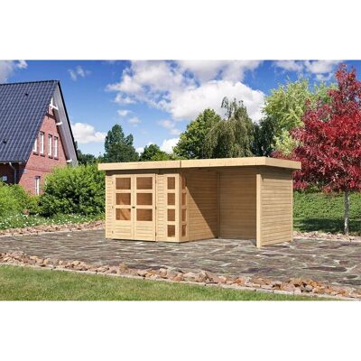 Karibu Holz-Gartenhaus Sölve Natur Flachdach Unbehandelt 238 cm x 213 cm Karibu Holz-Gartenhaus Sölve Natur Flachdach Unbehandelt 238 cm x 213 cm