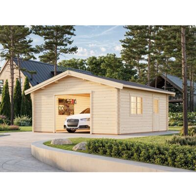 Palmako Garage Roger ohne Tor 540 x 540 cm Lackiert Dunkelgrau-Weiß FSC® Palmako Garage Roger ohne Tor 540 x 540 cm Lackiert Dunkelgrau-Weiß FSC®