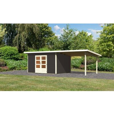 Karibu Holz-Gartenhaus Karlskoga 5 Terragrau Pultdach Lackiert 365 cm x 305 cm Karibu Holz-Gartenhaus Karlskoga 5 Terragrau Pultdach Lackiert 365 cm x 305 cm