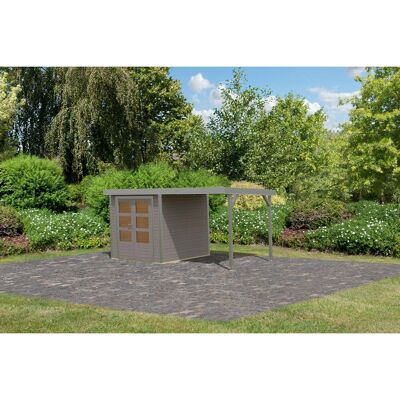 Karibu Gartenhaus Ernesto D m. Anbaudach Wassergrau/Grau 208,5 x 209 x 213 cm Karibu Gartenhaus Ernesto D m. Anbaudach Wassergrau/Grau 208,5 x 209 x 213 cm