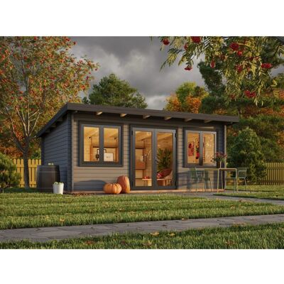 Palmako Holz-Gartenhaus Lisandra Pultdach Lackiert 550 cm x 400 cm 19,4 m² Palmako Holz-Gartenhaus Lisandra Pultdach Lackiert 550 cm x 400 cm 19,4 m²