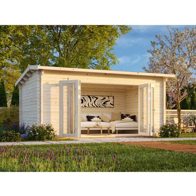 Palmako Gartenhaus Ines Bifold 480 x 300 cm Lackiert Grau-Weiß FSC® Palmako Gartenhaus Ines Bifold 480 x 300 cm Lackiert Grau-Weiß FSC®