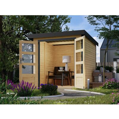Karibu Gartenhaus Diego A Naturbelassen-Anthrazit 4,45 m² Karibu Gartenhaus Diego A Naturbelassen-Anthrazit 4,45 m²