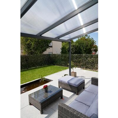 Gutta Terrassendach Prem. Anthrazit Stegpl. PC Streifen Weiß 7.120 mm x 3.060 mm Gutta Terrassendach Prem. Anthrazit Stegpl. PC Streifen Weiß 7.120 mm x 3.060 mm