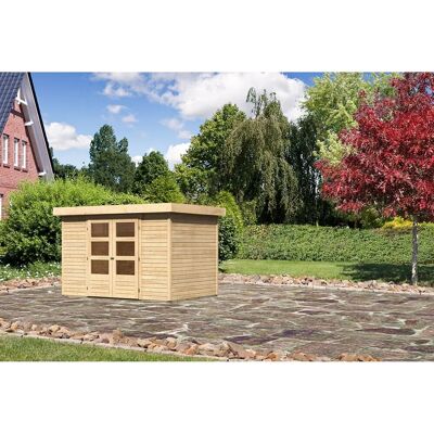 Karibu Holz-Gartenhaus Raala Natur Pultdach Unbehandelt 298 cm x 213 cm Karibu Holz-Gartenhaus Raala Natur Pultdach Unbehandelt 298 cm x 213 cm