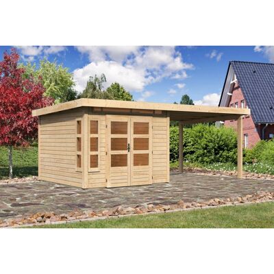 Karibu Holz-Gartenhaus Kastberg Naturbelassen Flachdach 270 cm x 270 cm Karibu Holz-Gartenhaus Kastberg Naturbelassen Flachdach 270 cm x 270 cm