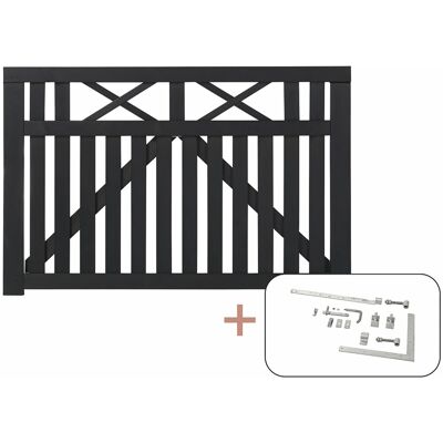 Plus Holz Einzeltor Vinesse Nadelholz Schwarz 150 cm x 98 cm Plus Holz Einzeltor Vinesse Nadelholz Schwarz 150 cm x 98 cm