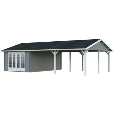 Palmako Gartenhaus Irene 956 x 550 cm Lackiert Grau-Weiß FSC® Palmako Gartenhaus Irene 956 x 550 cm Lackiert Grau-Weiß FSC®