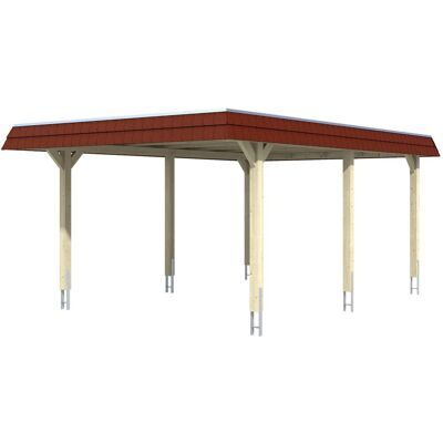 SkanHolz Wendland Carport - Flachdach, 409x628cm, Naturträ SkanHolz Wendland Carport - Flachdach, 409x628cm, Naturträ