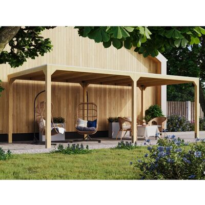 Karibu Pavillon Set Fyrkant Naturbelassen mit einer Verlängerung Karibu Pavillon Set Fyrkant Naturbelassen mit einer Verlängerung