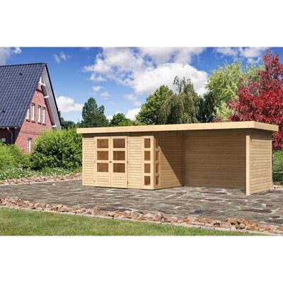 Karibu Holz-Gartenhaus Sölve Natur Flachdach Unbehandelt 298 cm x 213 cm Karibu Holz-Gartenhaus Sölve Natur Flachdach Unbehandelt 298 cm x 213 cm