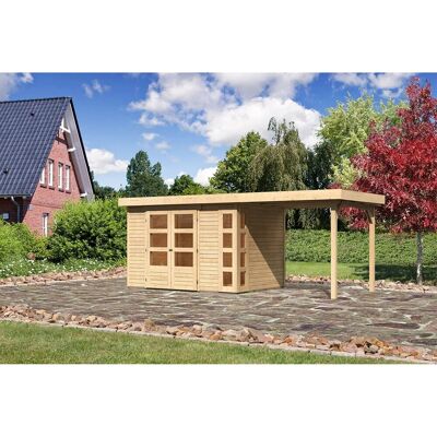 Karibu Holz-Gartenhaus Sölve Natur Flachdach Unbehandelt 298 cm x 213 cm Karibu Holz-Gartenhaus Sölve Natur Flachdach Unbehandelt 298 cm x 213 cm