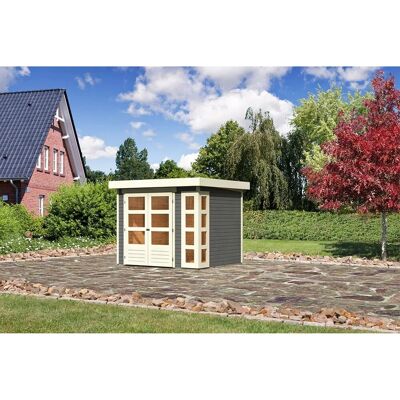 Karibu Holz-Gartenhaus Sölve Terragrau Flachdach Lackiert 238 cm x 213 cm Karibu Holz-Gartenhaus Sölve Terragrau Flachdach Lackiert 238 cm x 213 cm