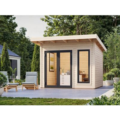 Palmako Holz-Gartenhaus Aurelia Pultdach Unbehandelt 296 cm x 300 cm 8,4 m² Palmako Holz-Gartenhaus Aurelia Pultdach Unbehandelt 296 cm x 300 cm 8,4 m²